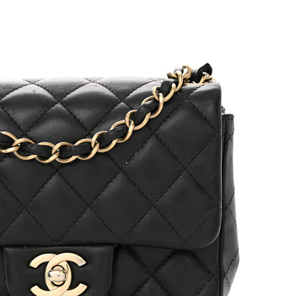 Chanel Lambskin Quilted Mini Square Flap Black 17 of 20
