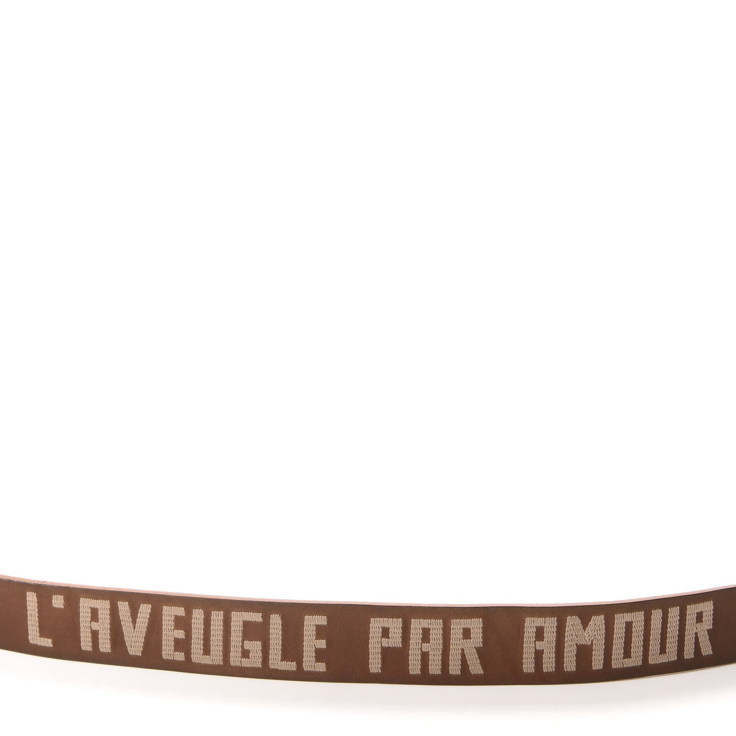 Faded Calfskin L'Aveugle Par Amour Embroidered Double G 40mm Belt 85 34 Cuir