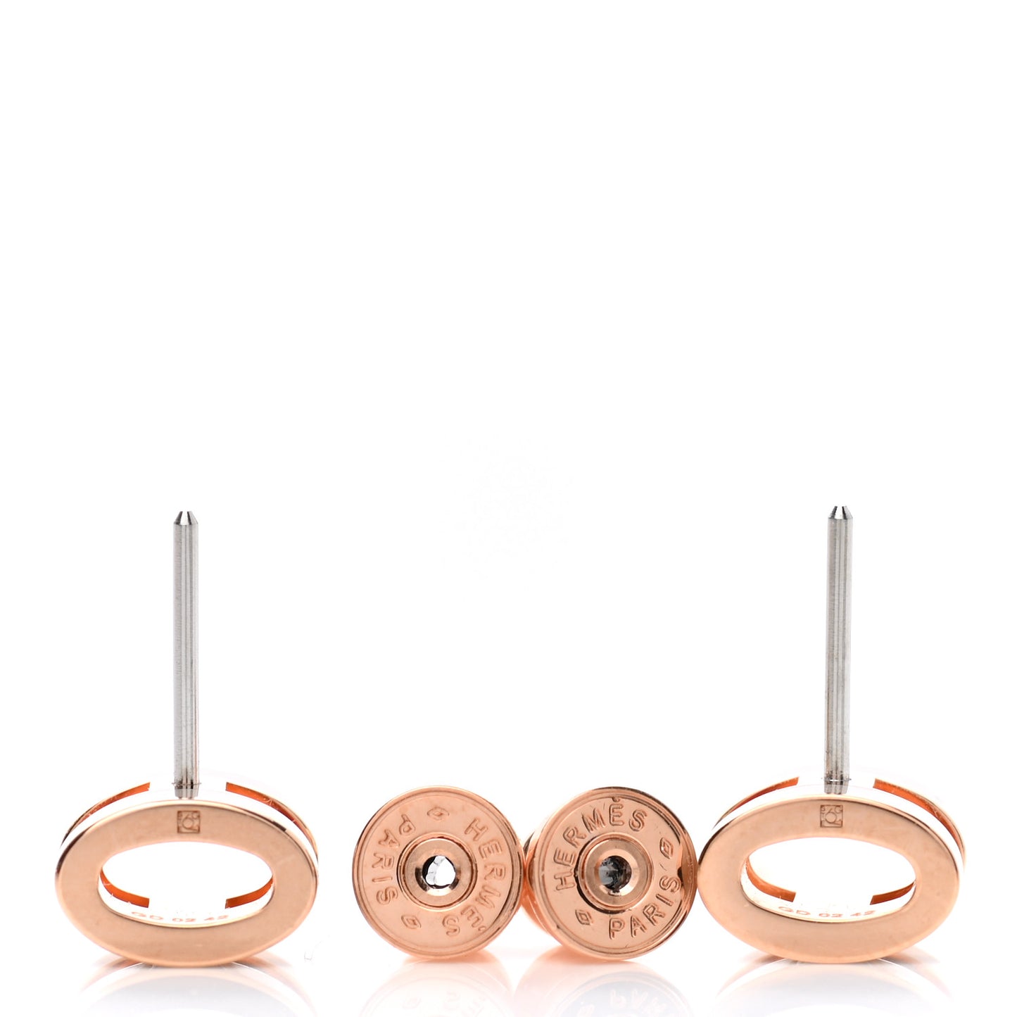 Rose Gold Lacquered Mini Pop H Earrings Marron Glace