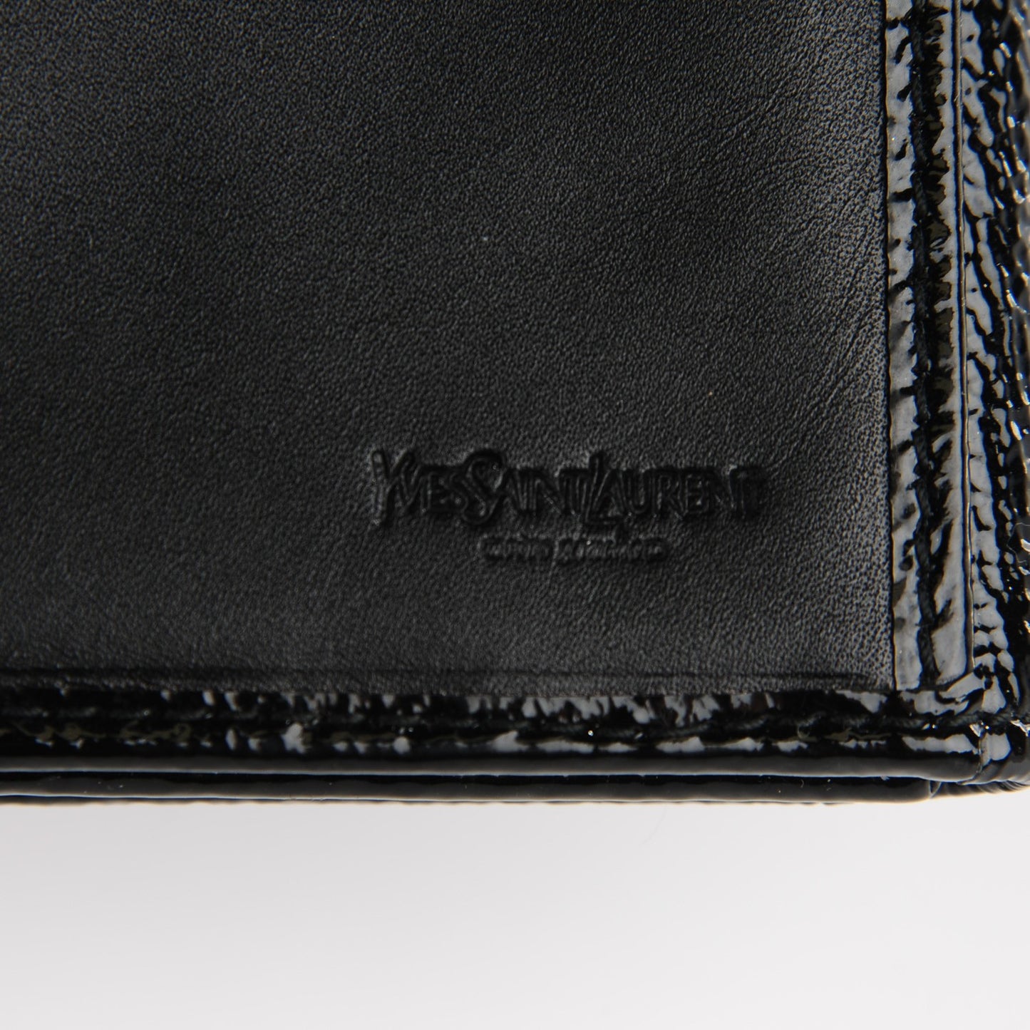 Textured Patent Belle de Jour Wallet Black