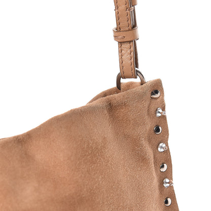 Prada Suede Studded Crystal Bag Light Brown 11 of 15