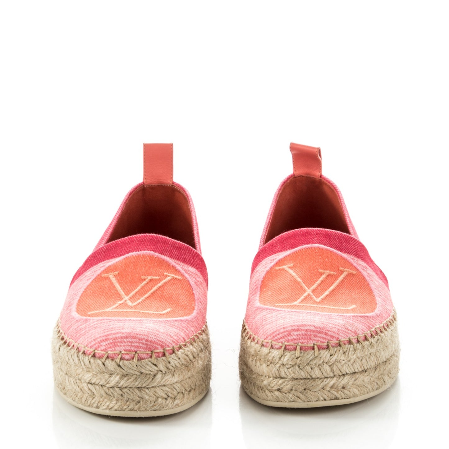 Canvas Blue Shore Espadrille Flats 38 Corail