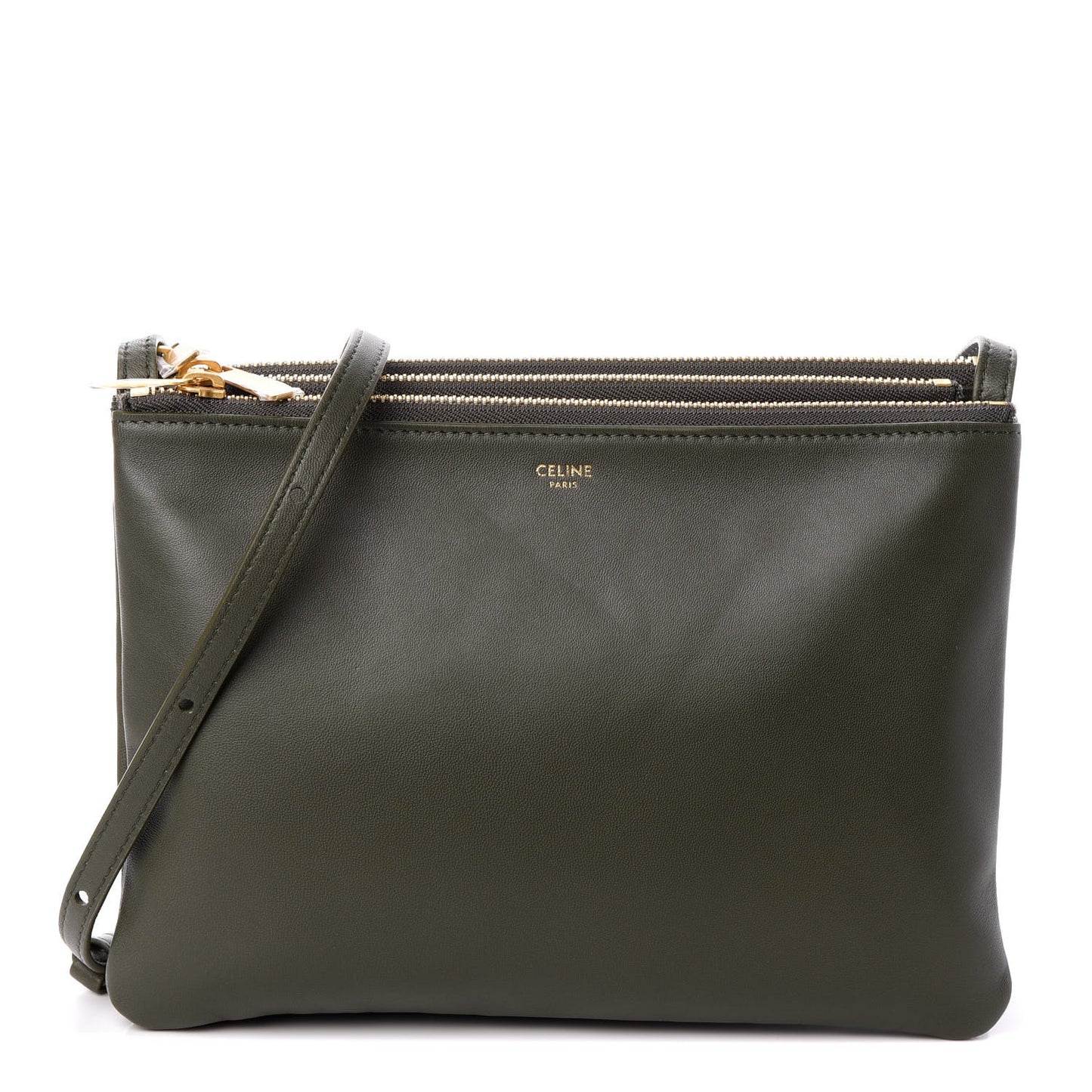 Lambskin Large Trio Crossbody Bag Army Green