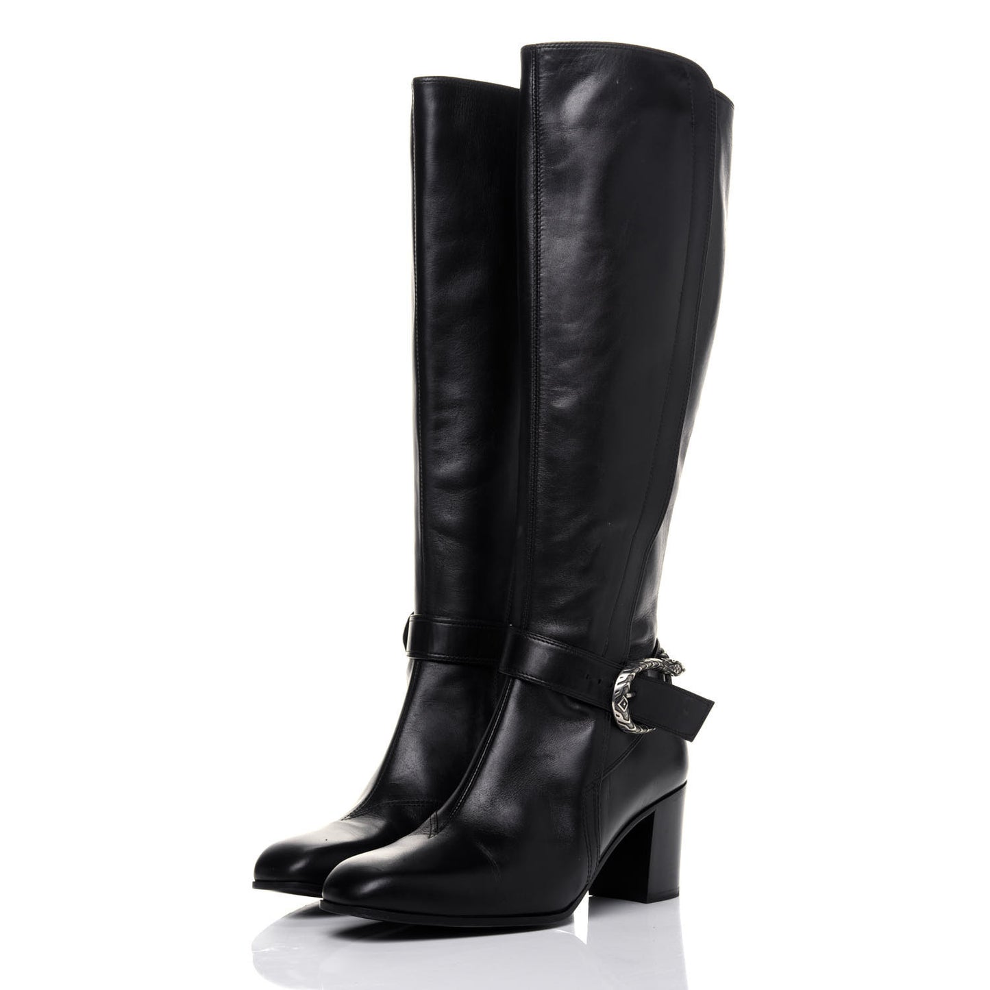 Calfskin Dionysus Elizabeth Knee High Boots 38 Black