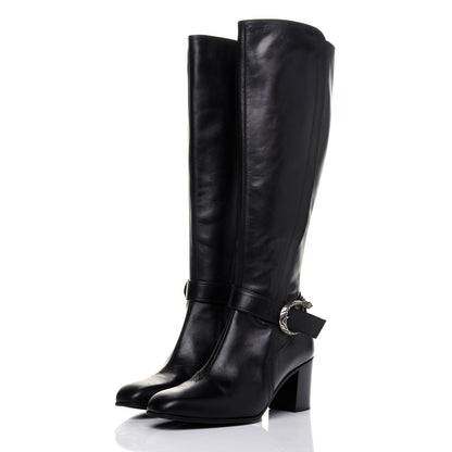Gucci Calfskin Dionysus Elizabeth Knee High Boots 38 Black 3 of 17