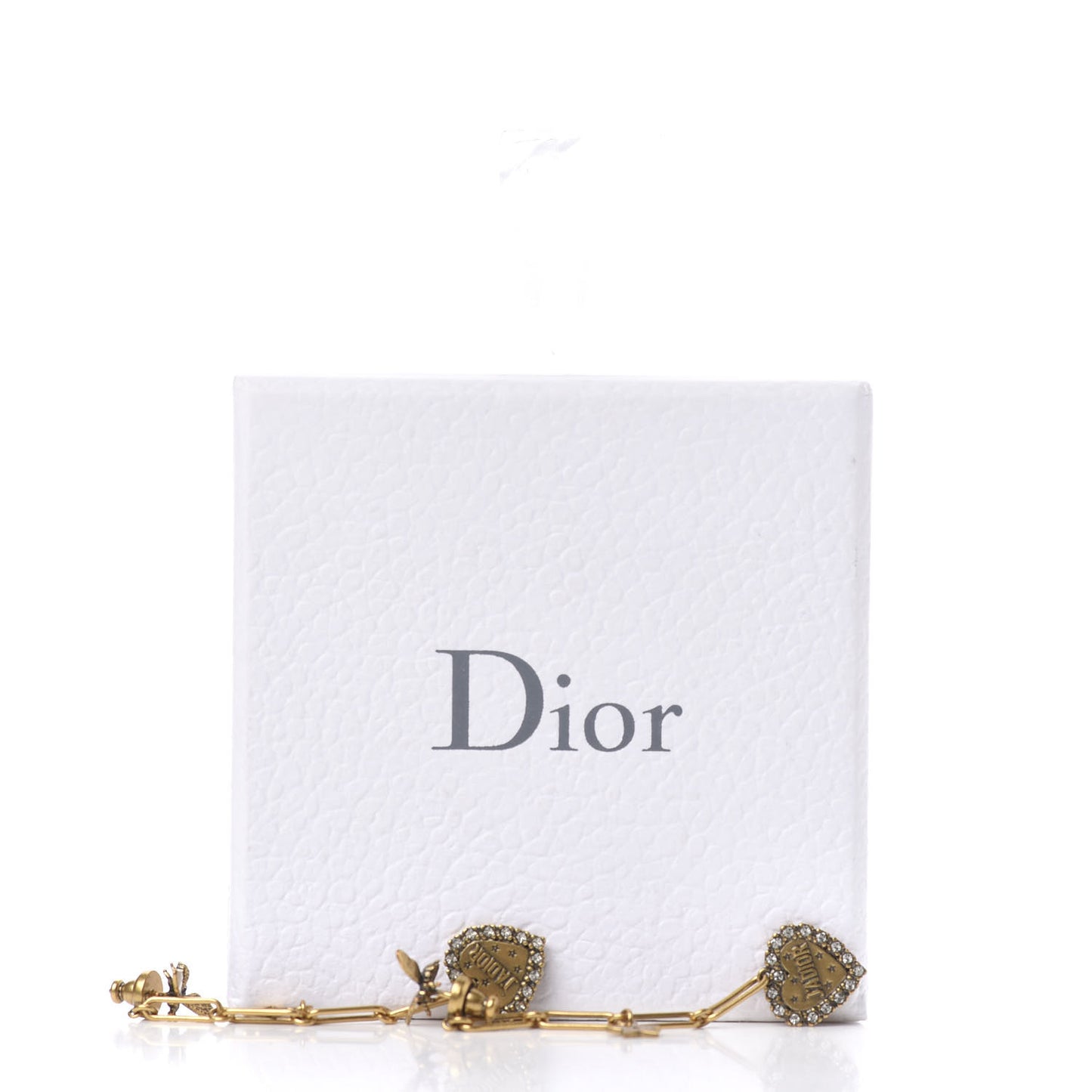 Metal Crystal Heart J'adior Drop Earrings Gold