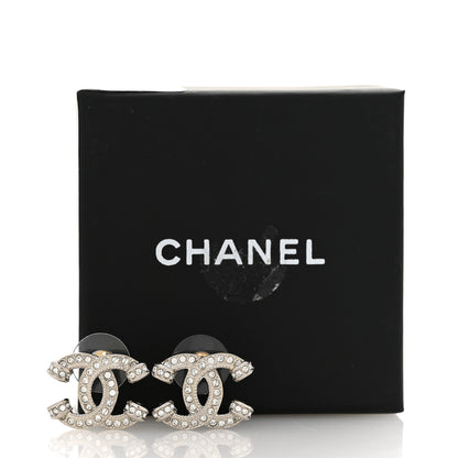 Chanel Crystal CC Earrings Silver 5 of 5