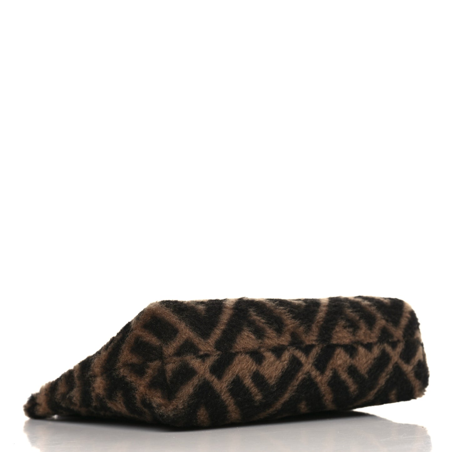 Shearling Calfskin FF 1974 Diagonal Pouch Tobacco Black