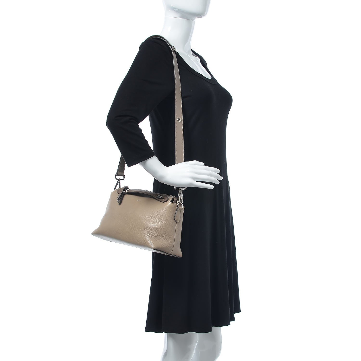 Fendi Vitello Dolce Medium By The Way Boston Bag Tortora Seppia 2 of 7