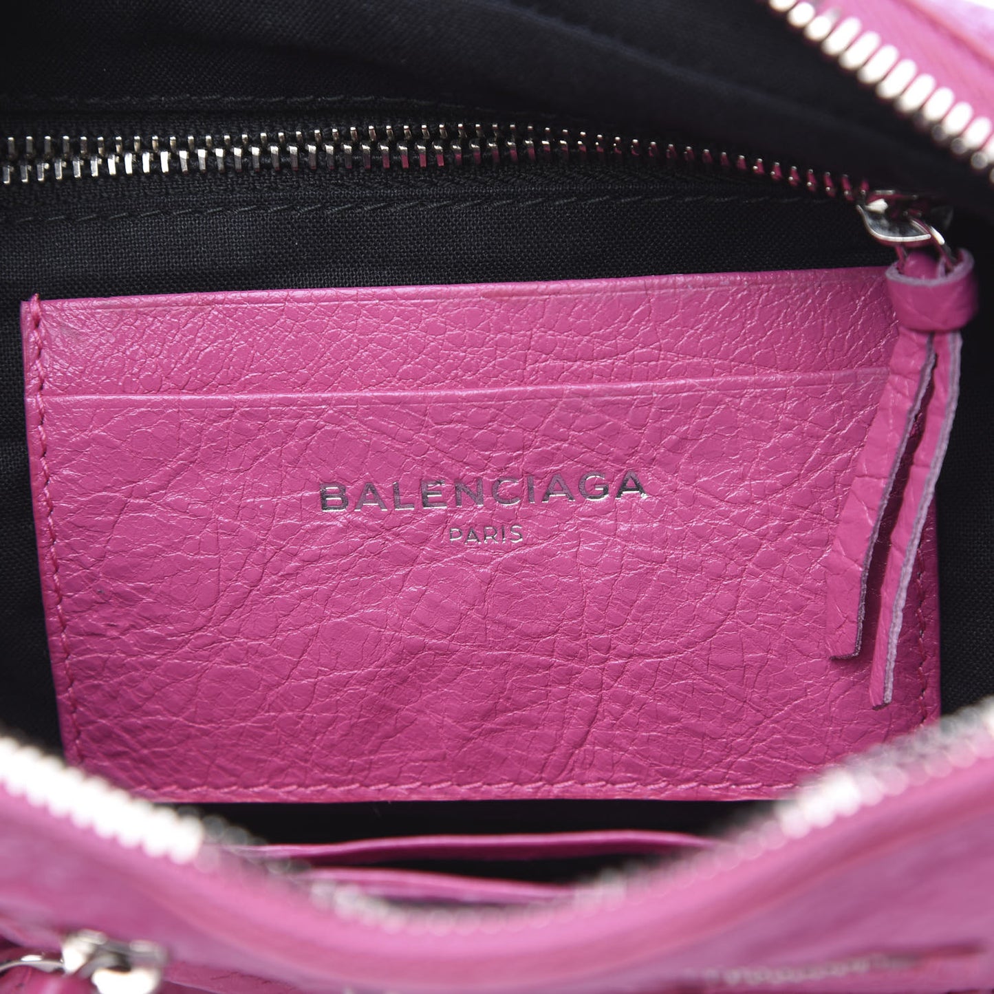 Agneau Arena Classic Silver Hardware XS Reporter Crossbody Rose Flamingo