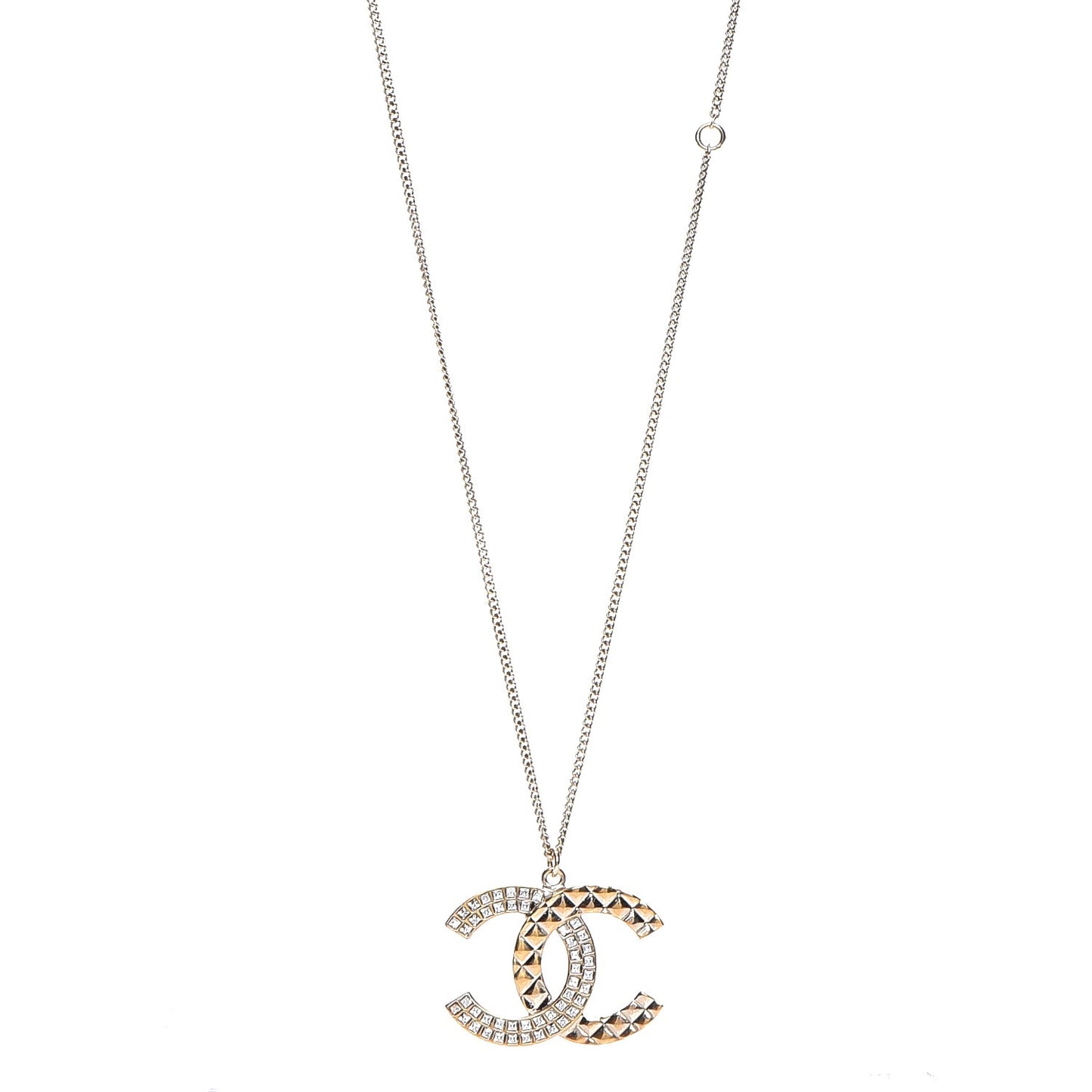 Baguette Crystal CC Necklace Gold