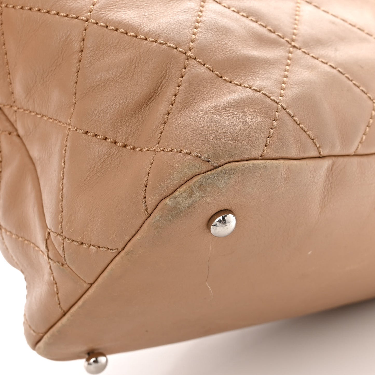 Calfskin Large Front Flap Tote Beige