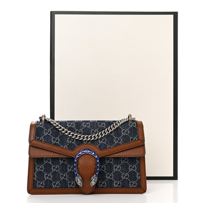 Gucci New Denim GG Monogram Dollar Calfskin Enamel Small Dionysus Shoulder Bag Blue Tea Cuir Epilog Electric Blue 12 of 12