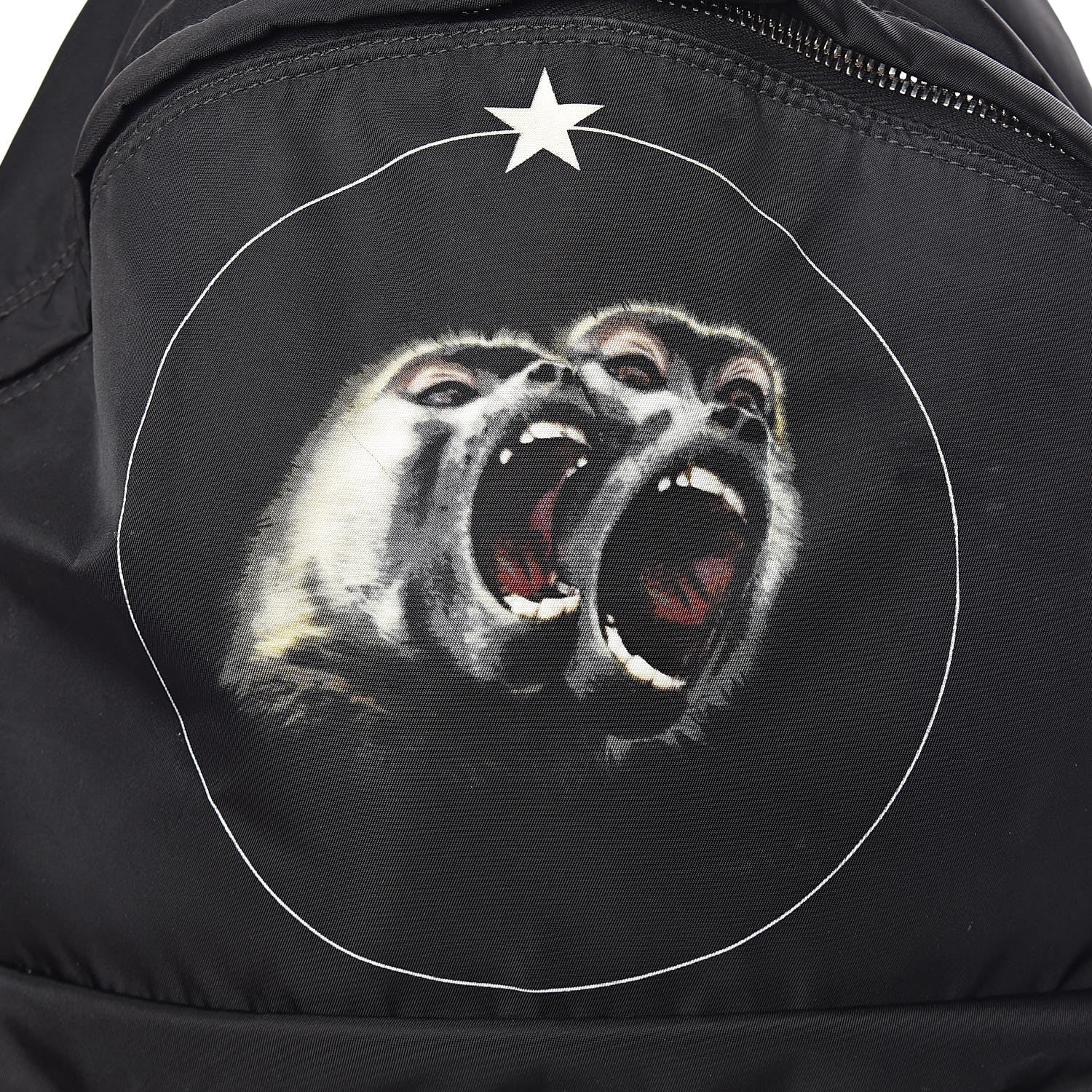 Givenchy Nylon Calfskin Monkey Brother Print Backpack Black 8 of 11