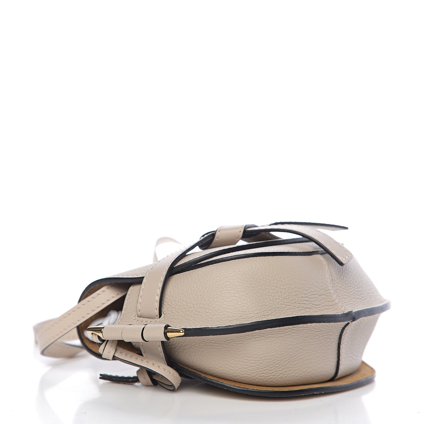 Grained Calfskin Mini Gate Crossbody Bag Light Oat
