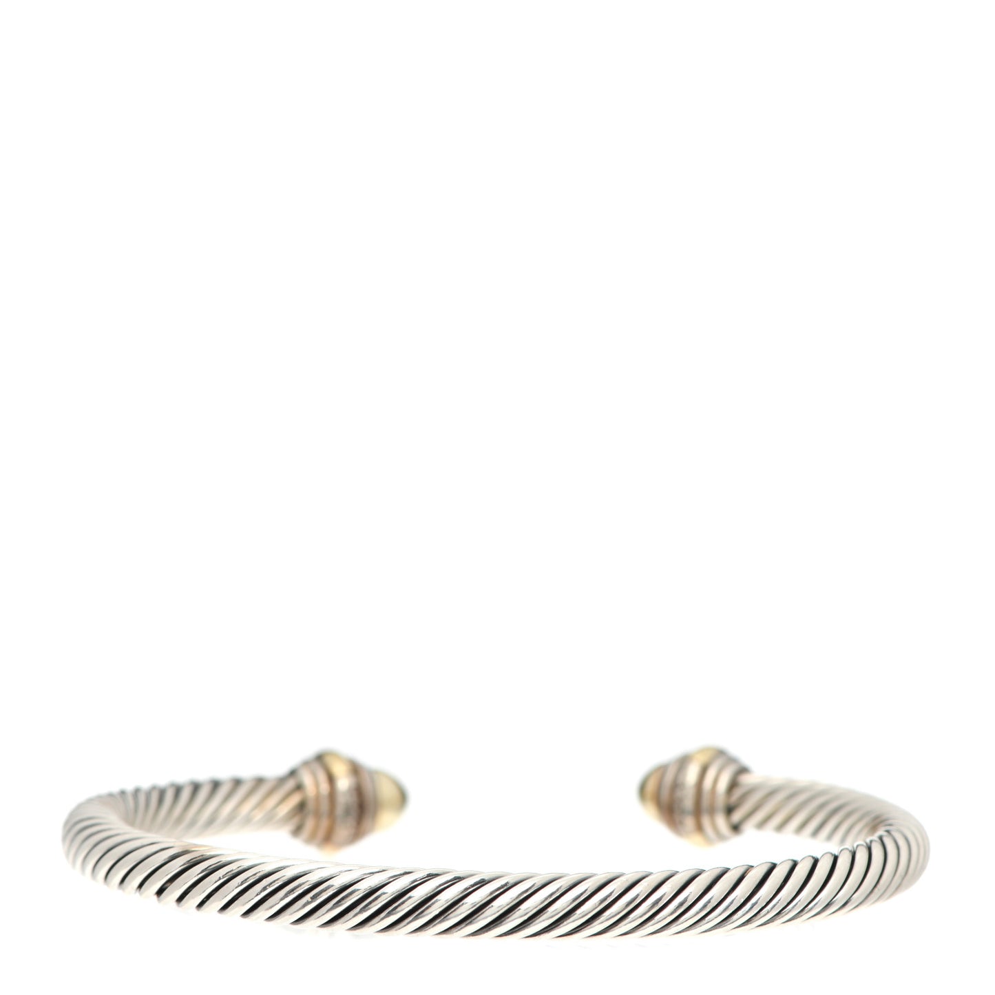 Sterling Silver 14K Yellow Gold 5mm Cable Classics Dome Bracelet