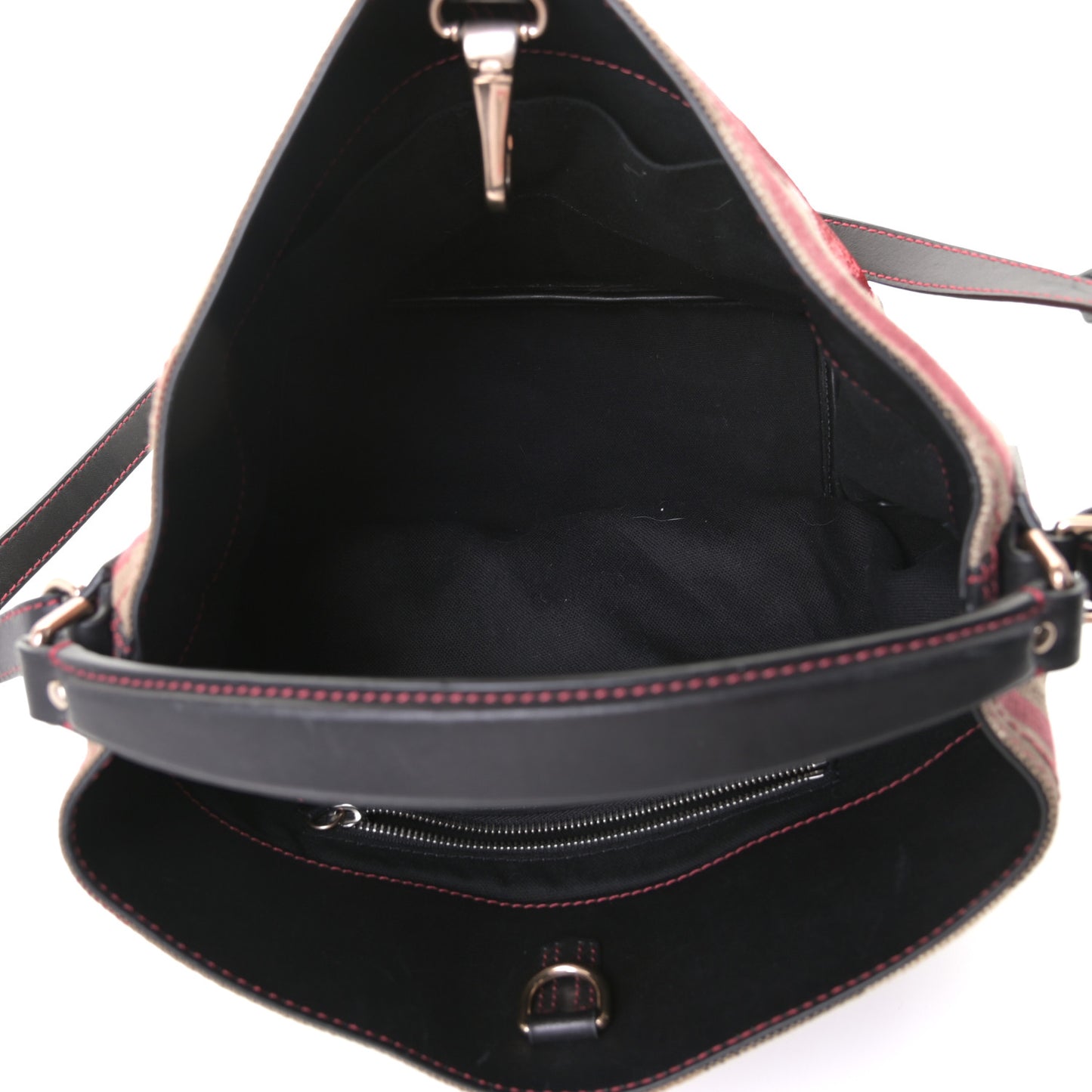 Canvas Mega Check Sequin Heart Medium Ashby Hobo Black