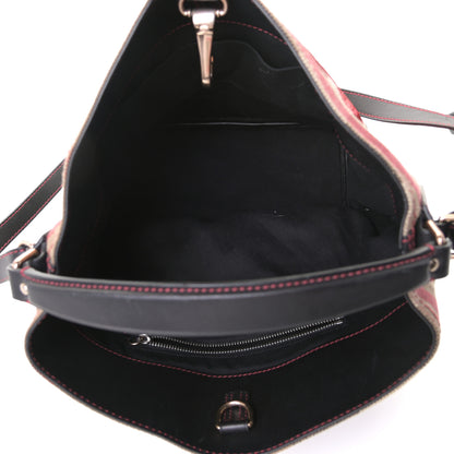 Burberry Canvas Mega Check Sequin Heart Medium Ashby Hobo Black 6 of 13