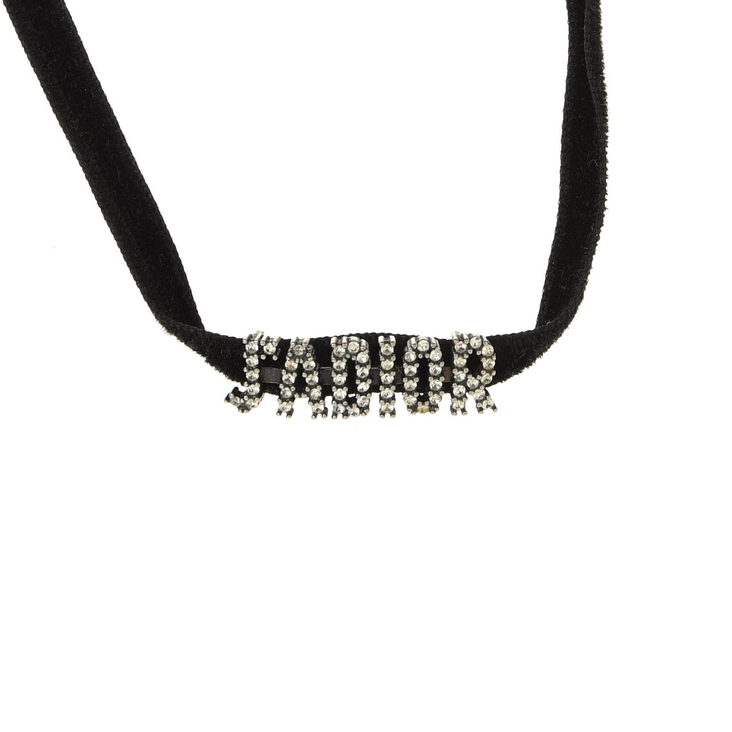 Christian Dior Velvet Crystal J’Adior Choker Necklace Black 3 of 4