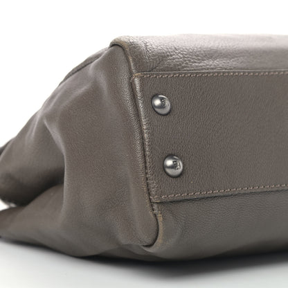 Fendi Goatskin Zucca Medium Peekaboo Iconic Satchel Grigio Tobacco Moro 9 of 12