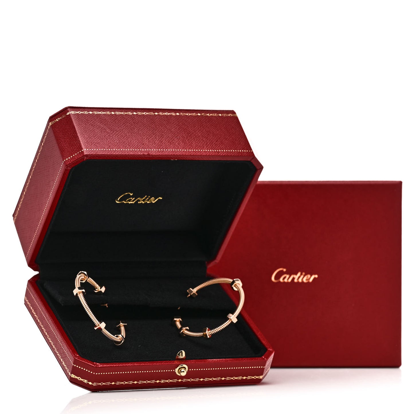 18K Pink Gold Ecrou Hoop Earrings