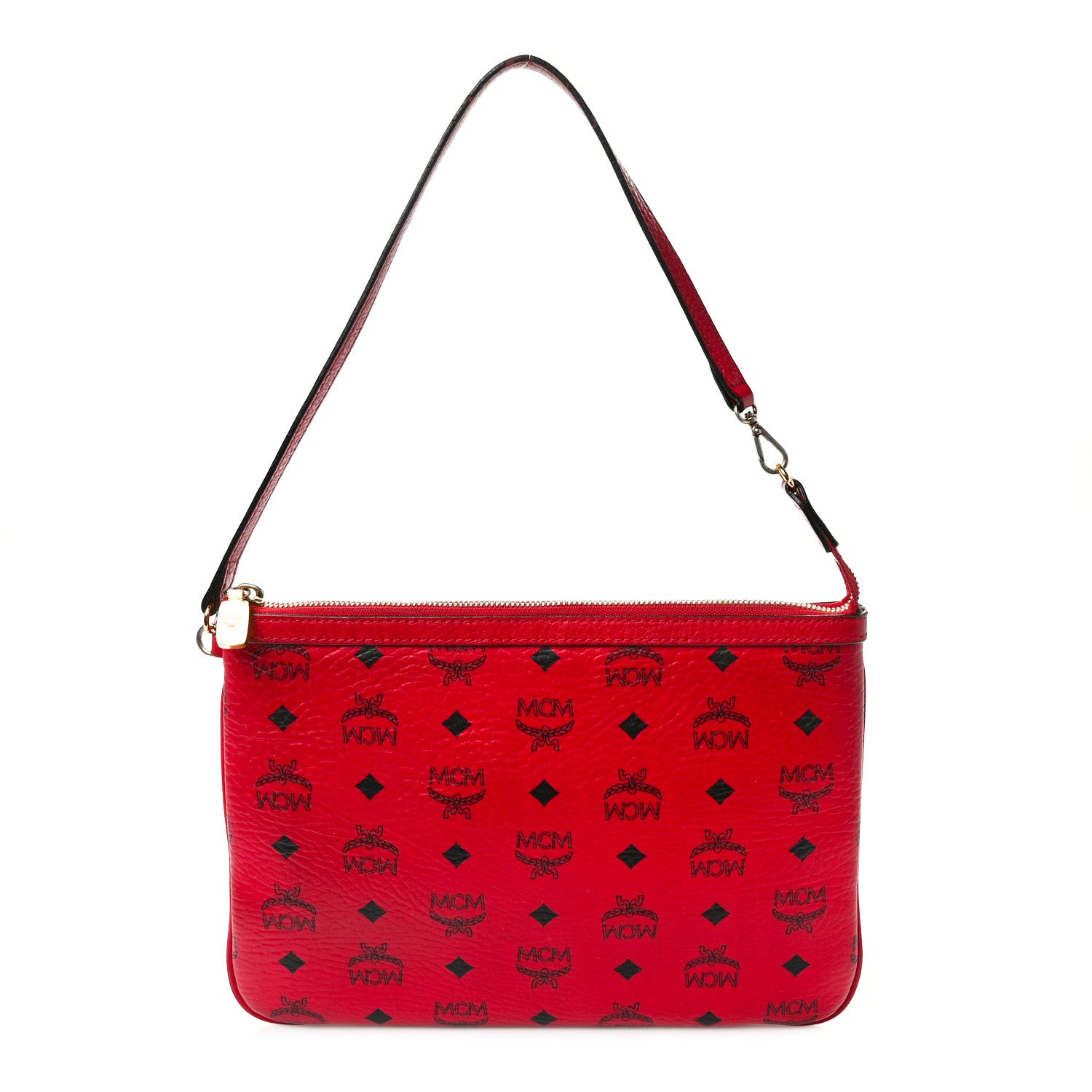 MCM Visetos Liz Shopper Tote Pouch Ruby Red 1 of 8