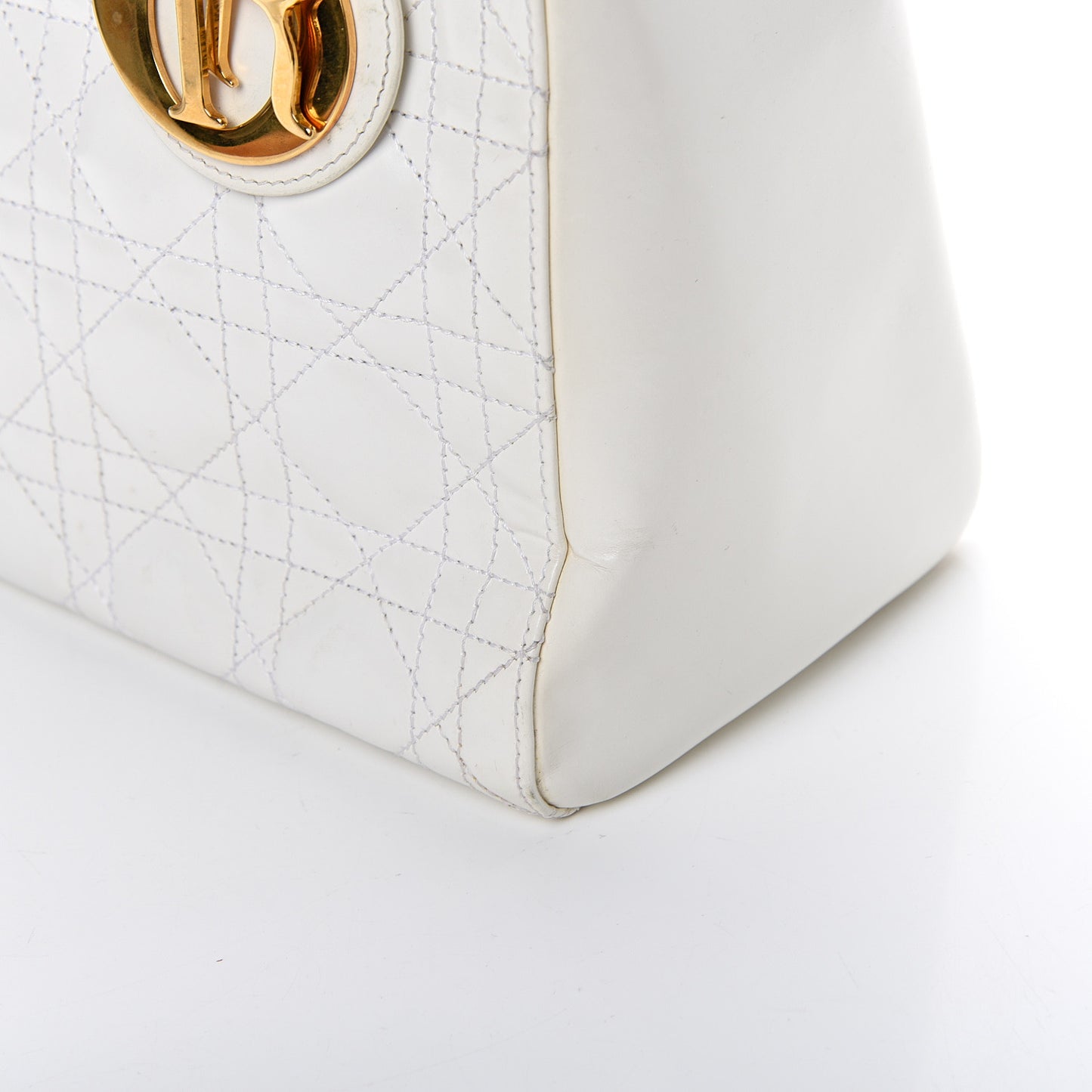Patent Cannage Medium Lady Dior White
