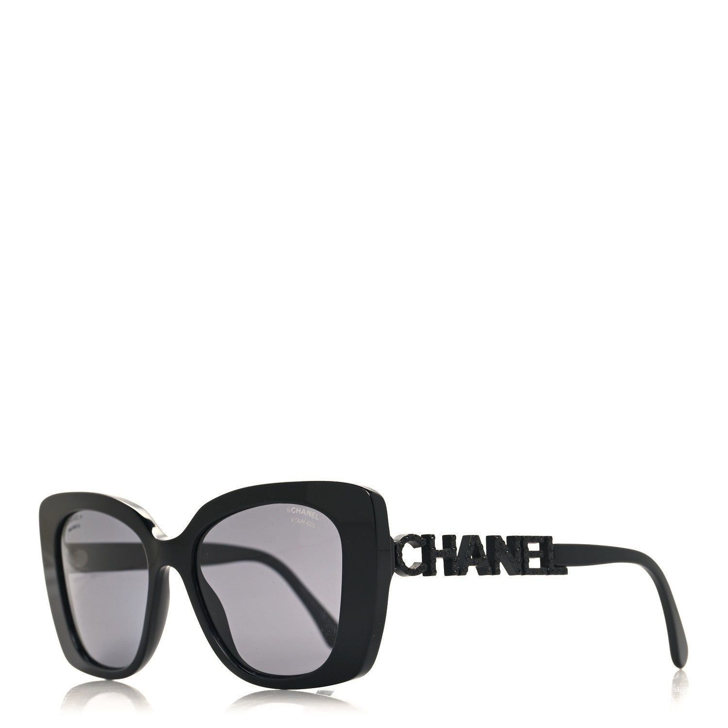 Chanel Acetate Strass Square Sunglasses 5422-B Black 1 of 8
