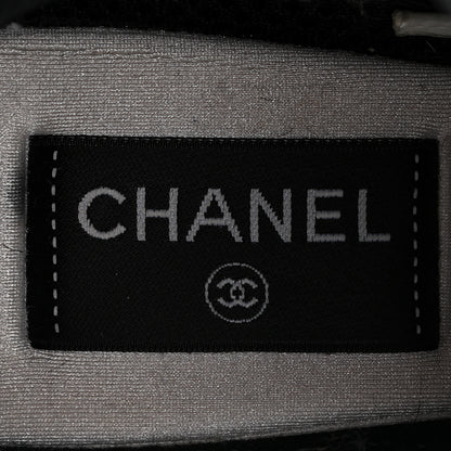 Chanel Mesh Suede Calfskin Grained Calfskin Womens CC Sneakers 41 White Black Beige Gold 8 of 11