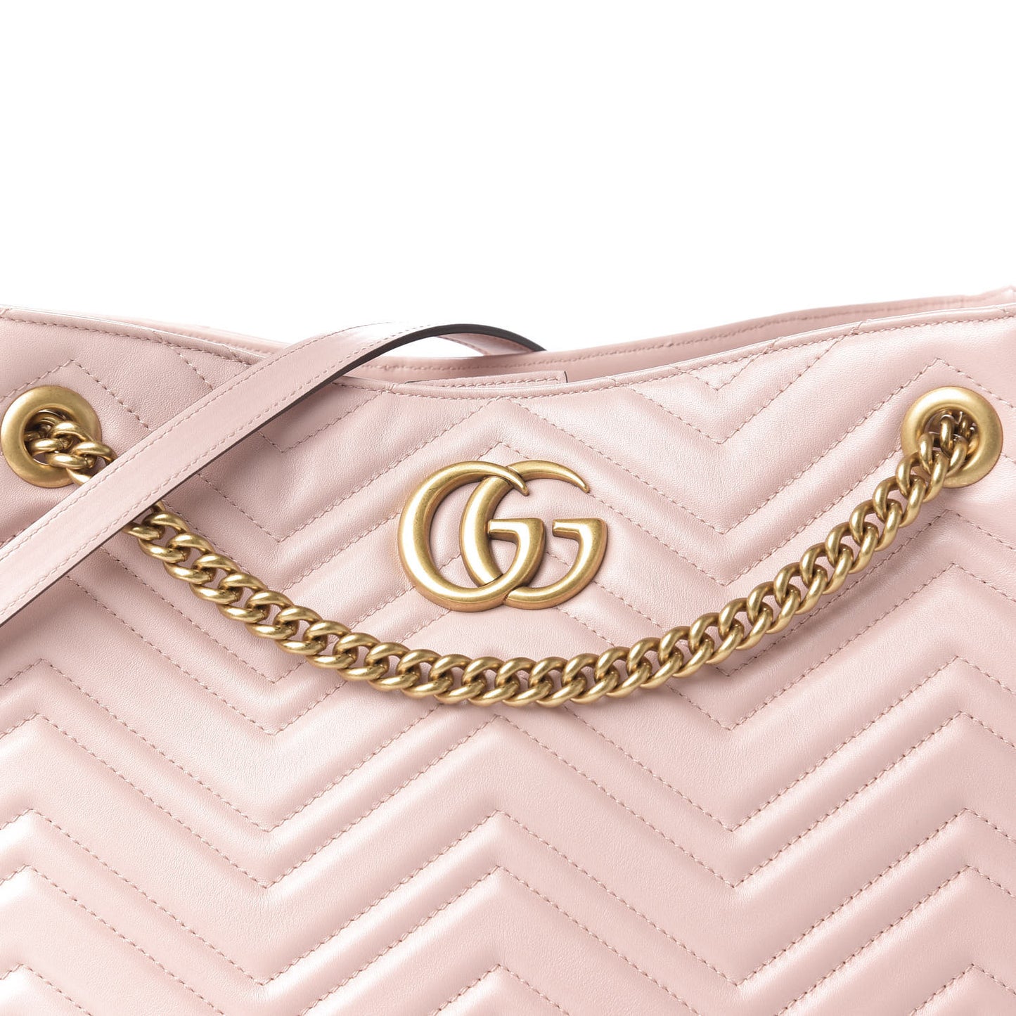 Calfskin Matelasse Medium GG Marmont Shoulder Tote Bag Perfect Pink