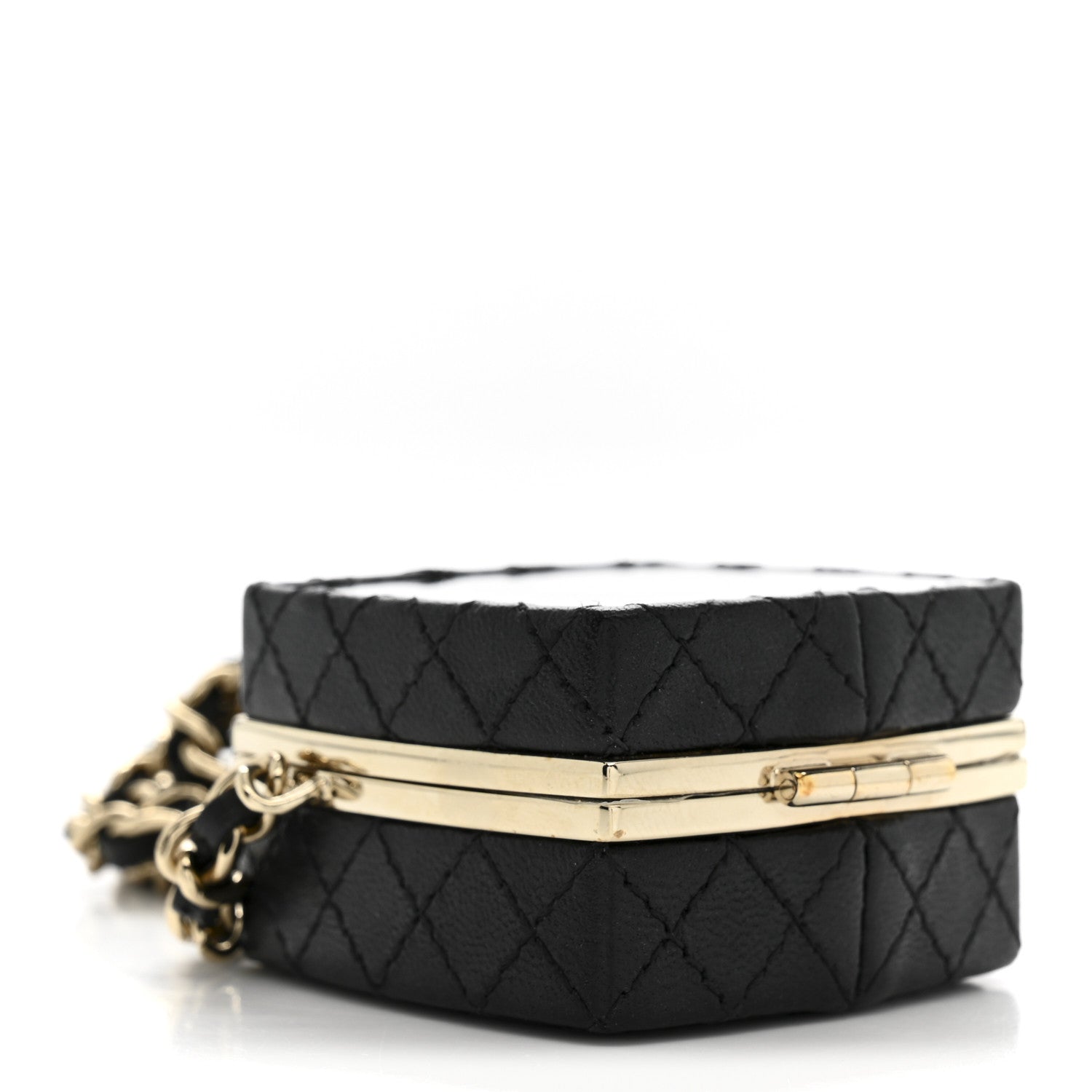 Chanel Lambskin Quilted Small Beauty Box Clutch With Chain Black 4 of 10