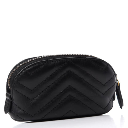 Gucci Calfskin Matelasse GG Marmont Key Pouch Black 3 of 8