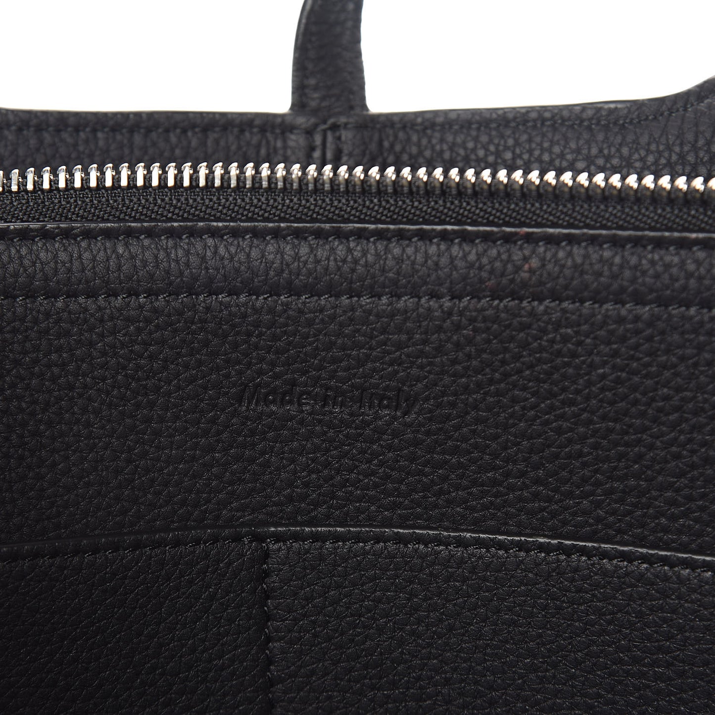 Baby Grained Calfskin Small Tri-Fold Bag Black