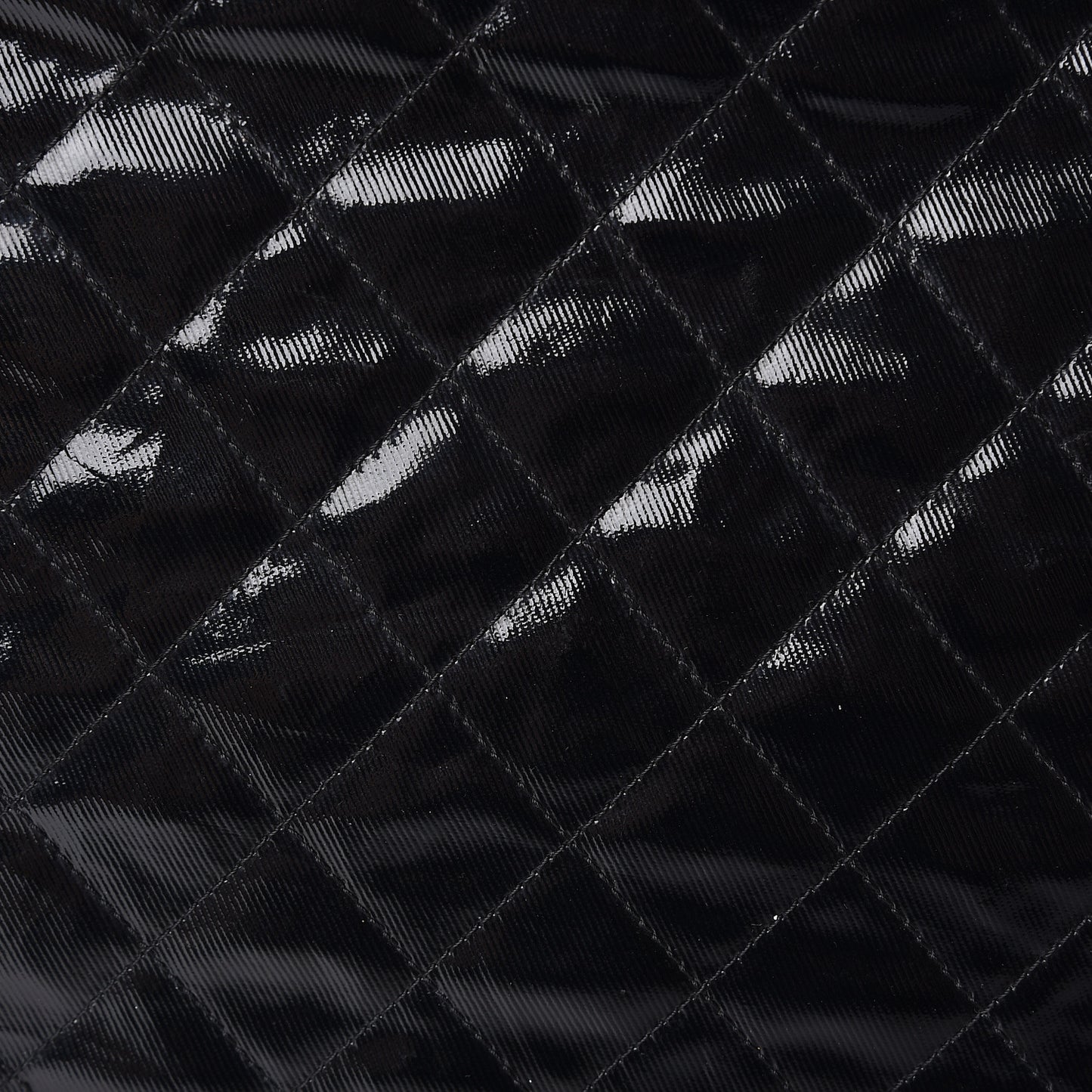 Calfskin Coated Canvas Quilted Tote Black