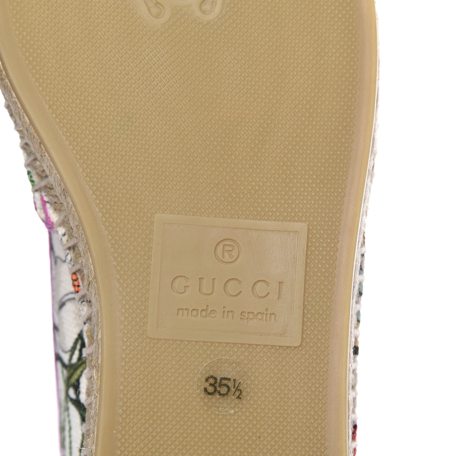 Gucci Canvas Flora Print Espadrilles 35.5 White Multicolor Fuxia 9 of 11