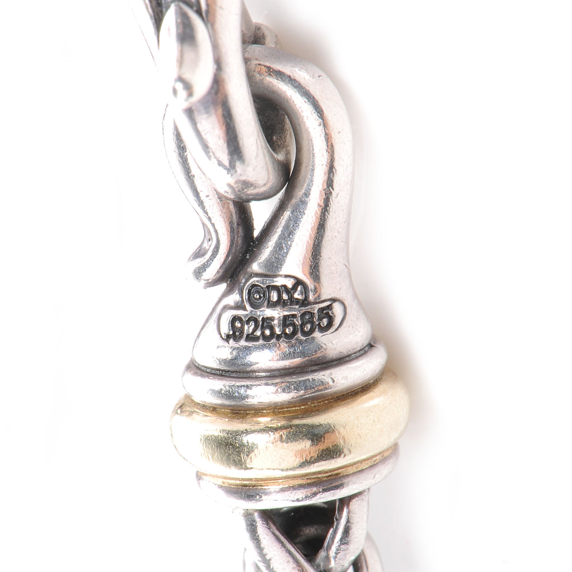 David Yurman Sterling Silver 14K Yellow Gold 6mm Wheat Chain Bracelet 4 of 5