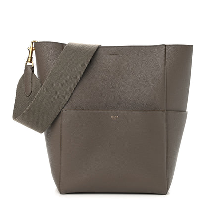 Celine Soft Grained Calfskin Sangle Bucket Bag Taupe 1 of 10