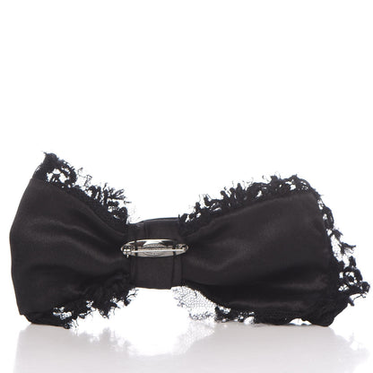 Chanel Satin Lace CC Bow Brooch Black 3 of 5