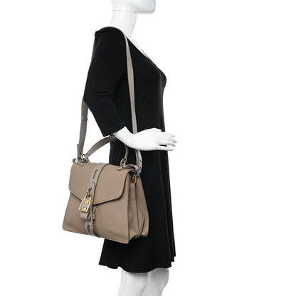 Chloe Shiny Grained Calfskin Medium Aby Day Shoulder Bag Motty Grey 2 of 9