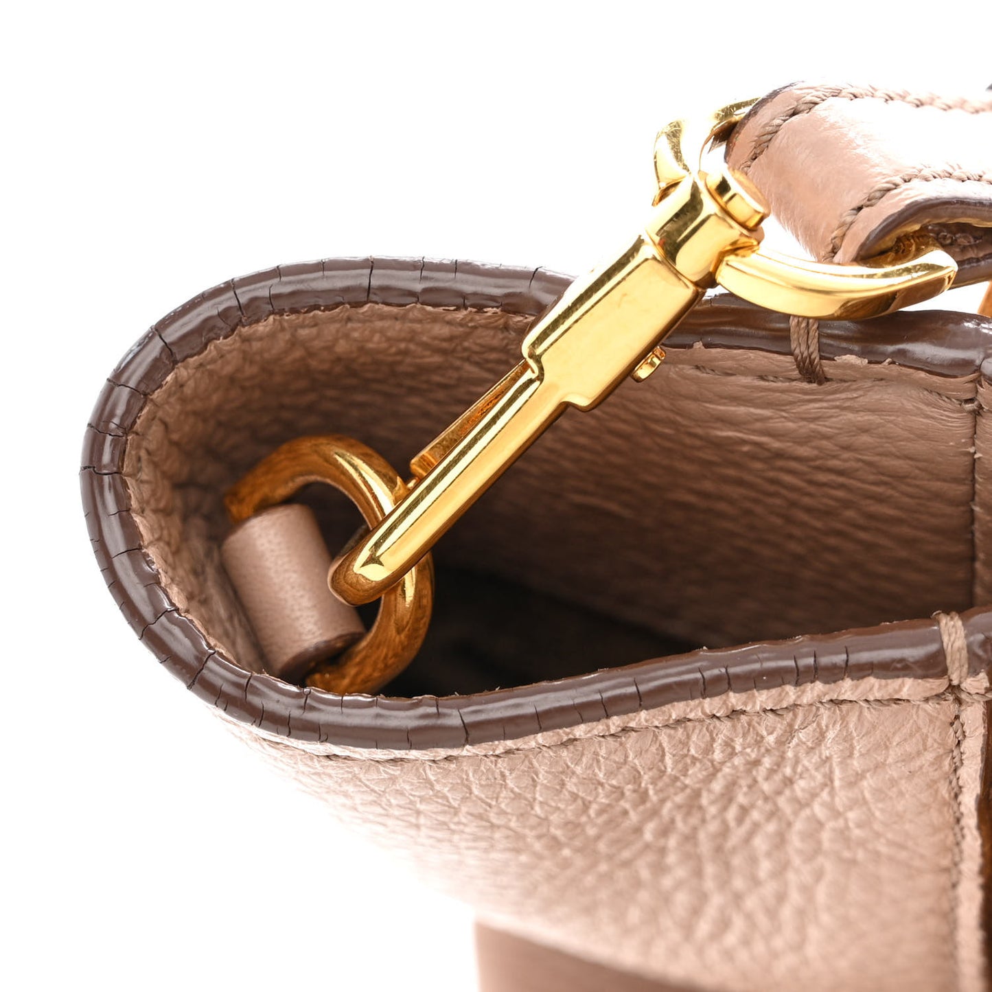Grained Calfskin Sedgwick Medium Zipper Tote Taupe