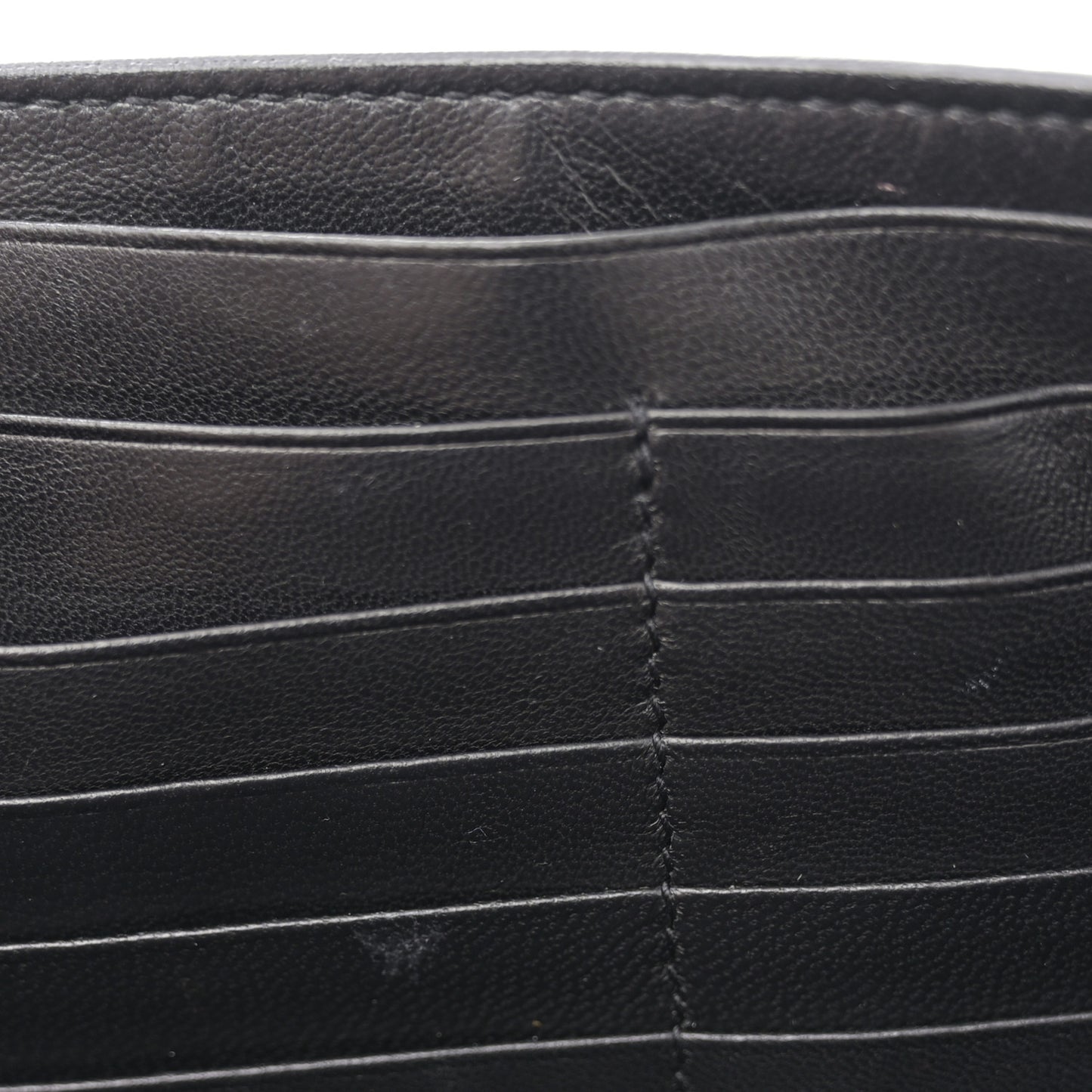 Crocodile Embossed Calfskin Monogram Chain Wallet Black