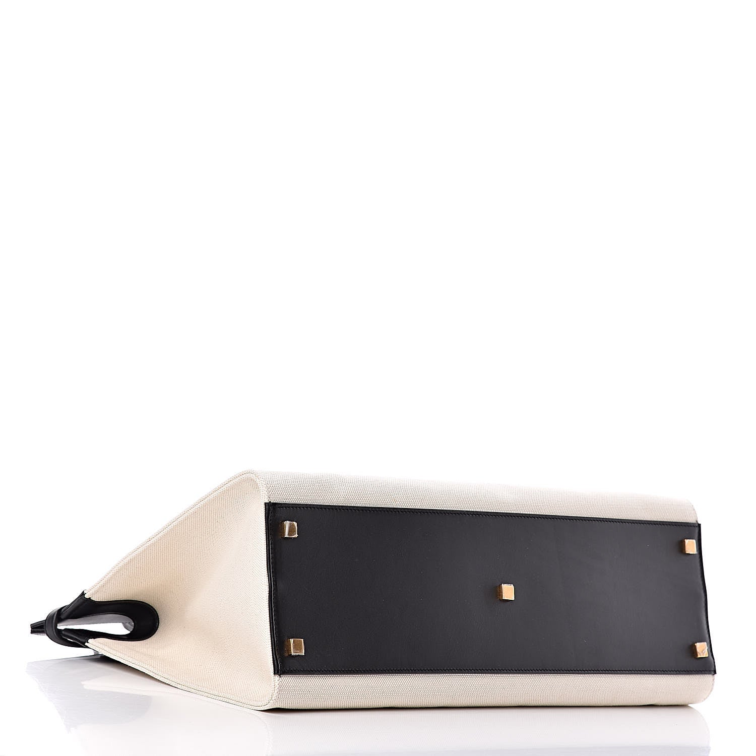 Saint Laurent Canvas Calfskin Medium Manhattan Shopper Tote Natural Black 4 of 9