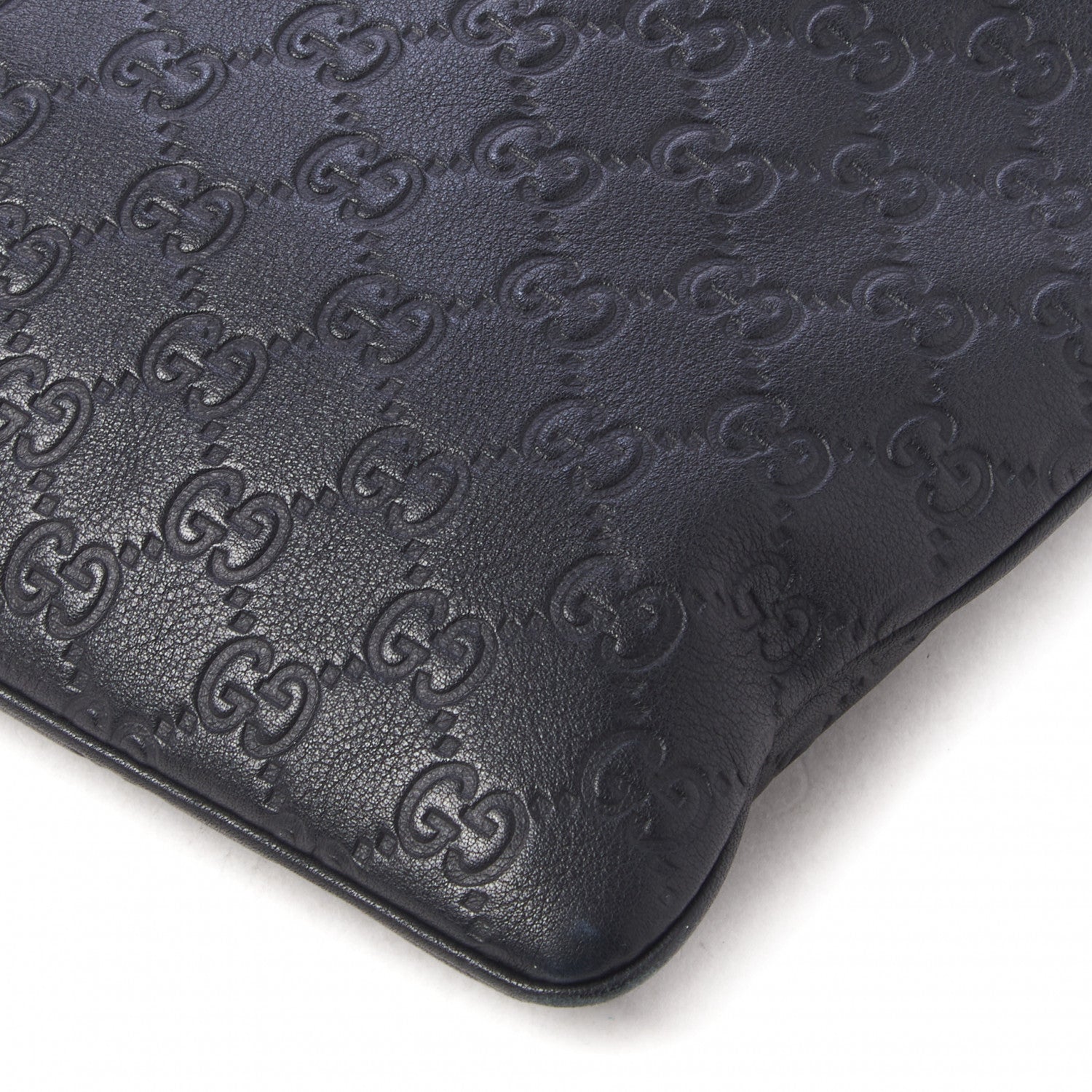 Gucci Guccissima Medium Flat Messenger Bag Black 5 of 10
