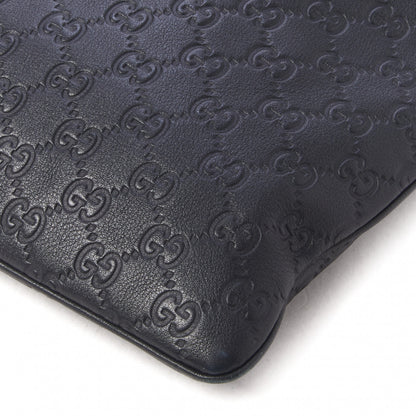 Gucci Guccissima Medium Flat Messenger Bag Black 5 of 10