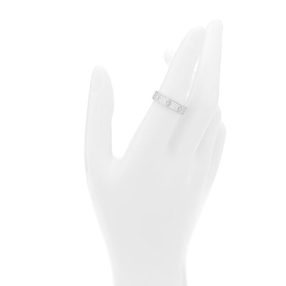Cartier 18K White Gold Diamond 4mm LOVE Wedding Paved Band Ring 53 6.5 4 of 10