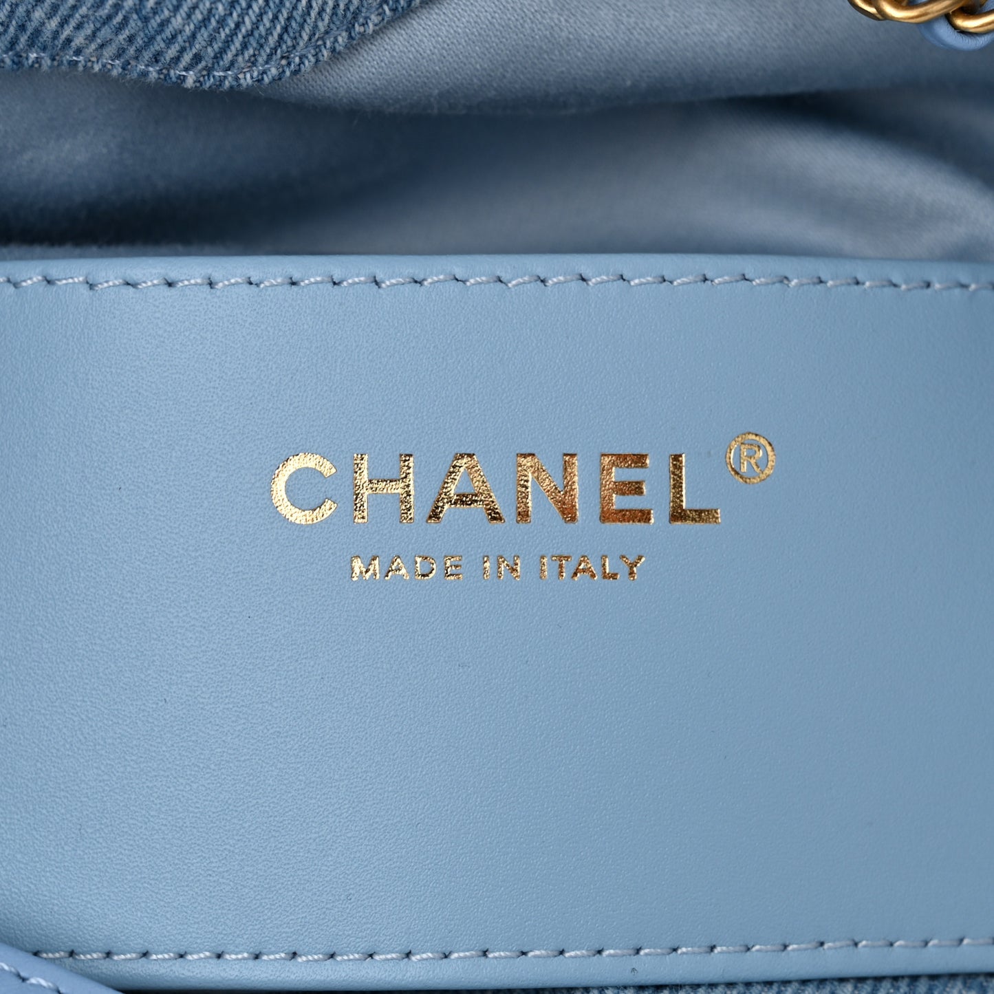 Washed Denim Quilted Medium Chanel 25 Handbag Blue