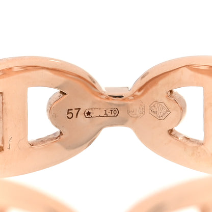 Hermes 18K Rose Gold PM Chaine d'Ancre Enchainee Ring 57 8 6 of 7