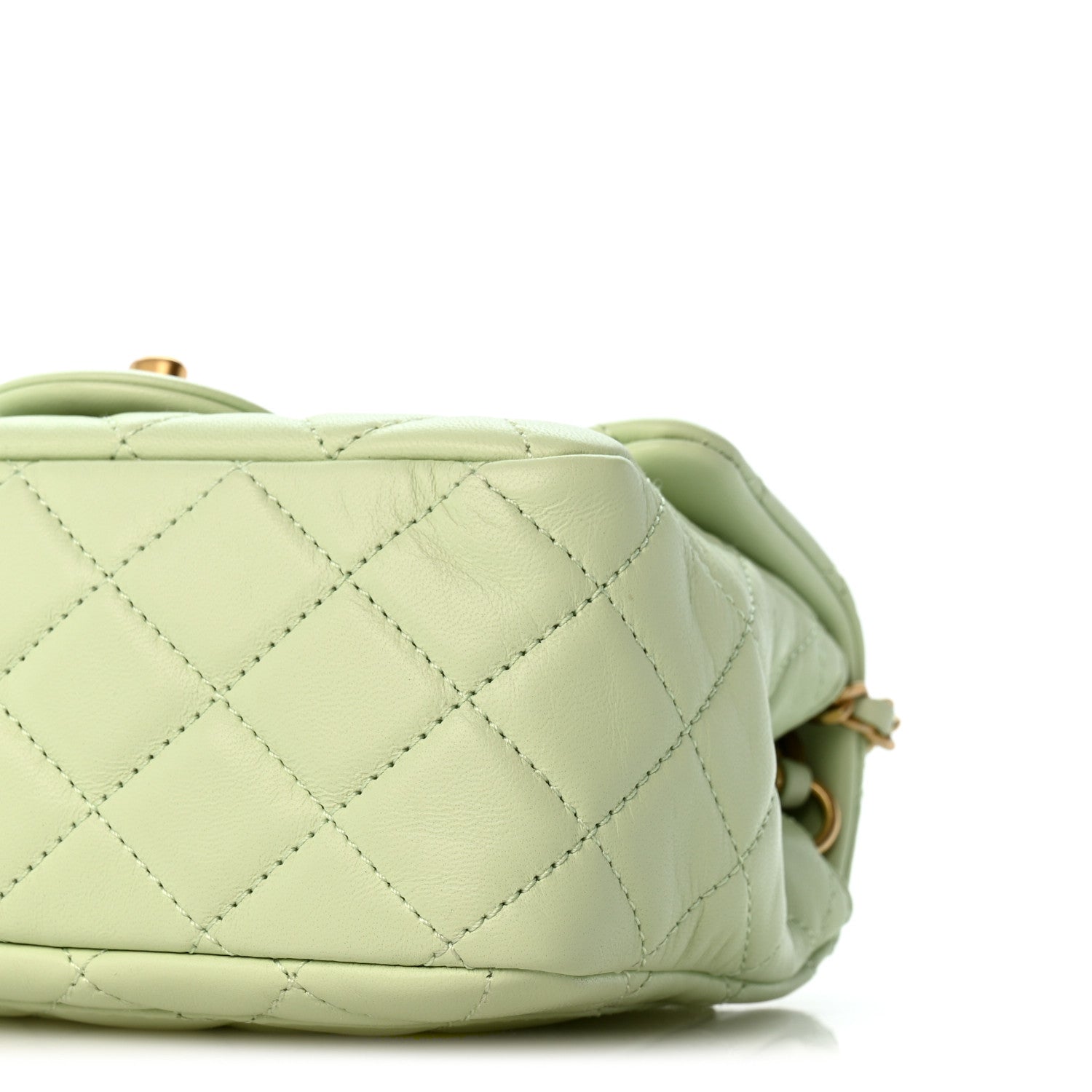Chanel Lambskin Quilted Mini Pearl Crush Flap Light Green 10 of 11