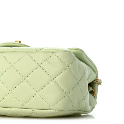 Chanel Lambskin Quilted Mini Pearl Crush Flap Light Green 10 of 11
