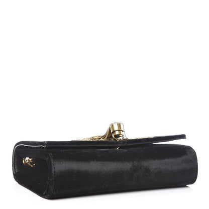 Saint Laurent Velvet Small Monogram Kate Tassel Shoulder Bag Black 4 of 11